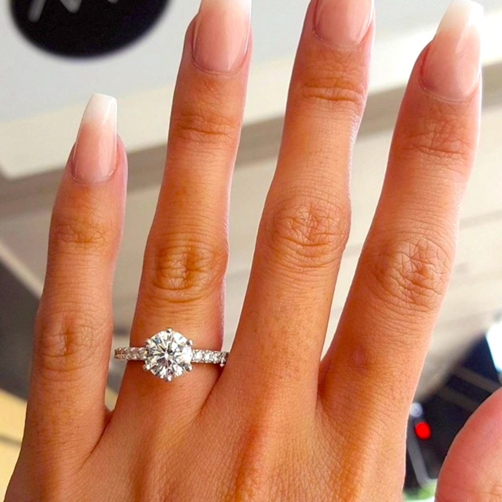 ❤️*NWT* 6 Prong CZ Pave Faux Diamond Ring